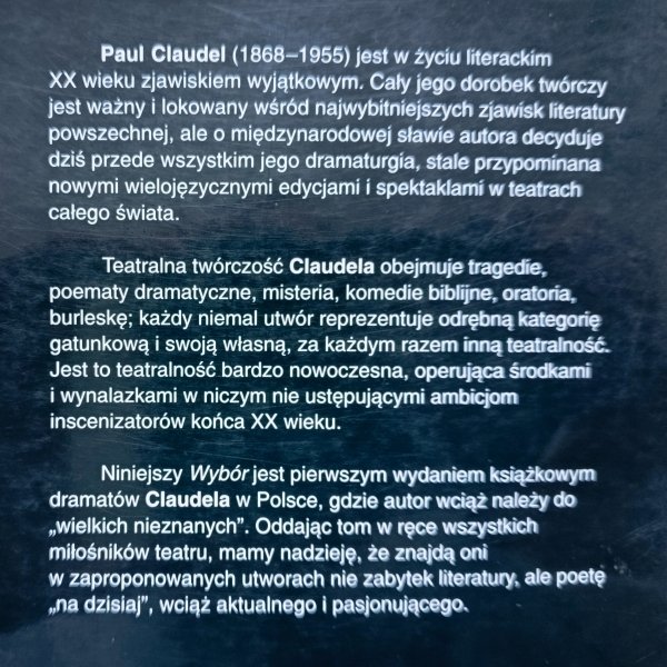 Paul Claudel Wybór dramatów