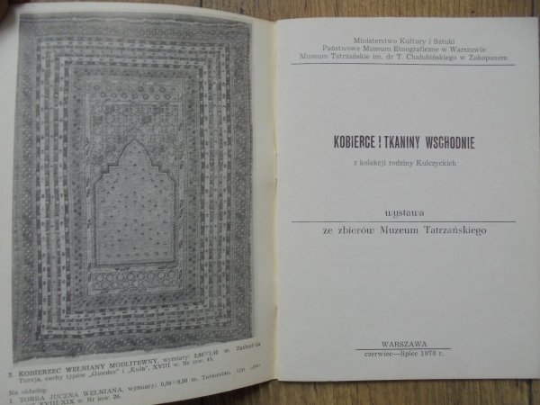 Kobierce i tkaniny wschodnie z kolekcji rodziny Kulczyckich • Wystawa ze zbiorów Muzeum Tatrzańskiego