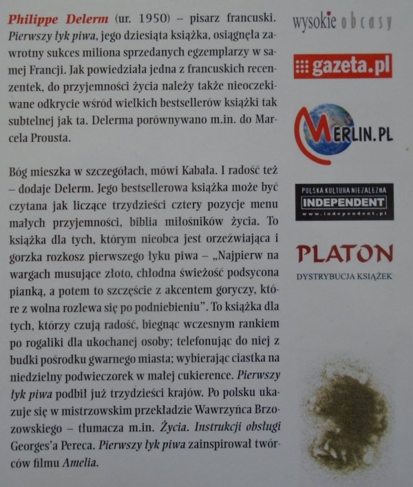 Philippe Delerm • Pierwszy łyk piwa i inne drobne przyjemności