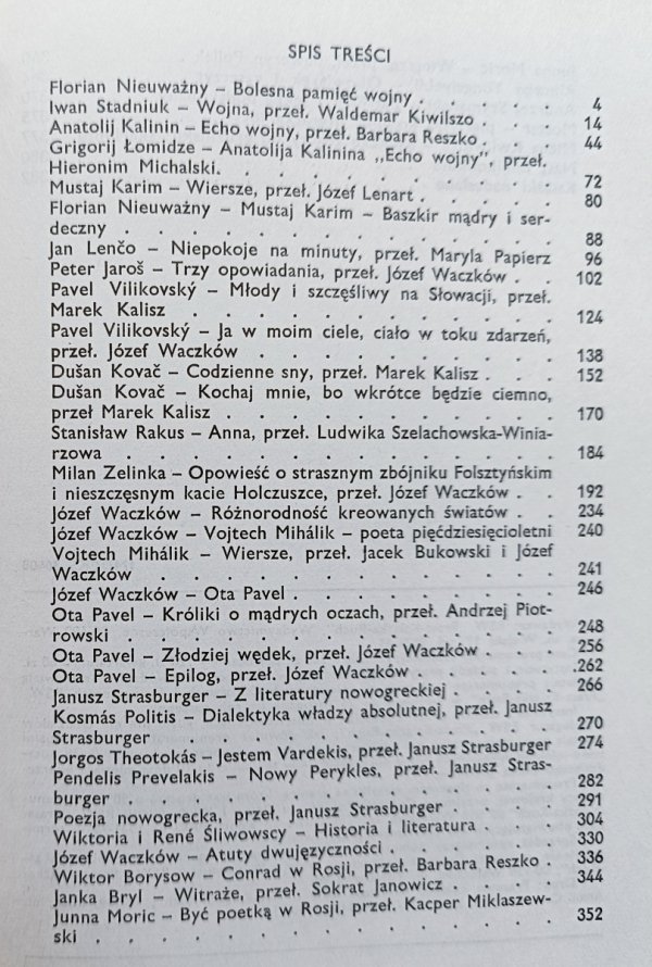 Literatura na Świecie 5 (61) 1976 / Ota Pavel, Milan Zelinka, Dusan Kovac