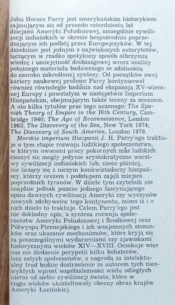 J.H. Parry Morskie imperium Hiszpanii