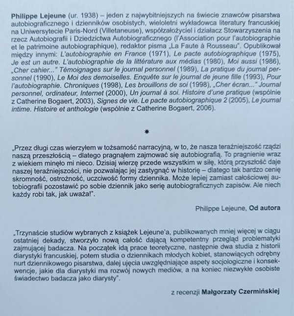Philippe Lejeune 'Drogi zeszycie...', 'Drogi ekranie...'. O dziennikach osobistych