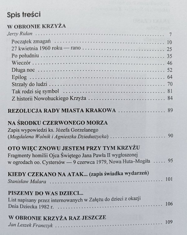 Jerzy Ridan Krzyż nowohucki: dzieje walk o wiarę i wolność