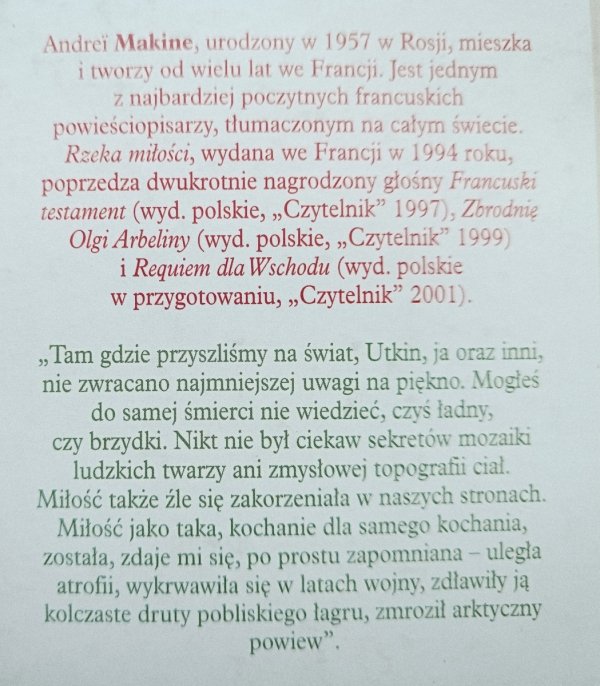 Andrei Makine Rzeka miłości