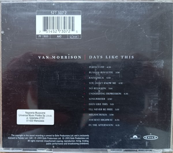 Van Morrison Days Like This CD