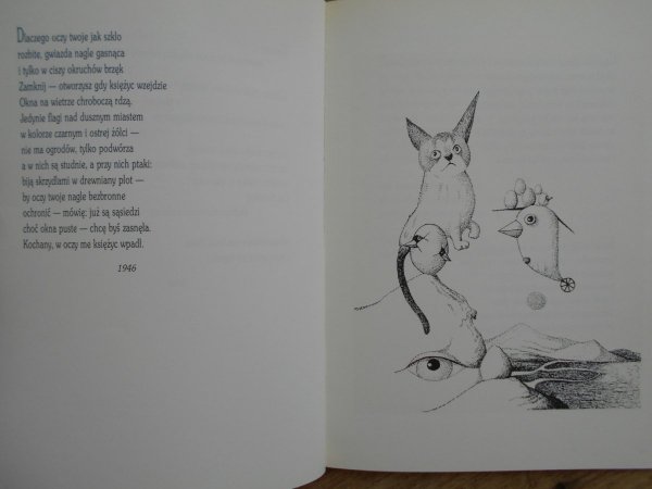 Kazimierz Mikulski • W mgle rysunki z wierszami przy drodze błądziły