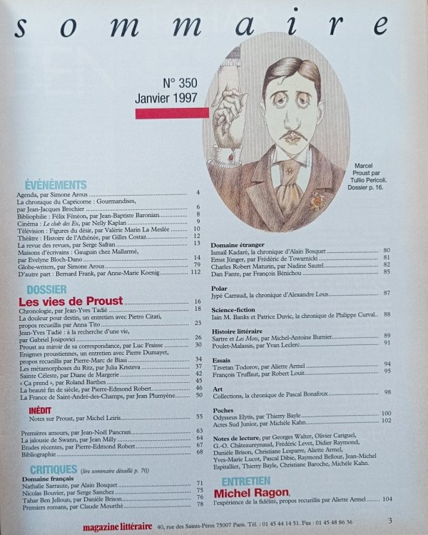 Magazine Litteraire 350 1997 / Marcel Proust