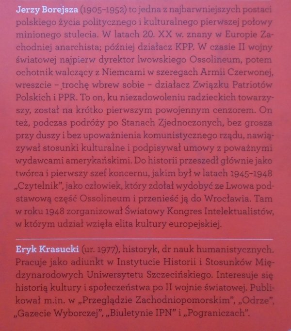 Eryk Krasucki Międzynarodowy komunista. Jerzy Borejsza, biografia polityczna