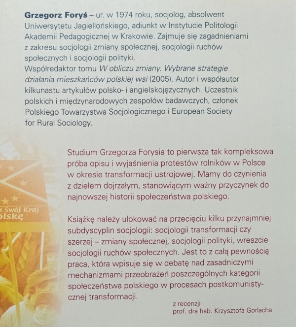 Grzegorz Foryś Dynamika sporu. Protesty rolników w III Rzeczpospolitej
