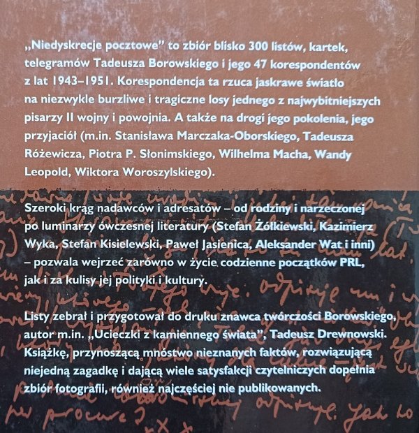 Niedyskrecje pocztowe. Korespondencja Tadeusza Borowskiego