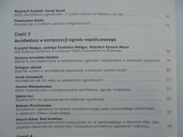 materiały konferencji naukowej, Kraków 2007 • Architektura ogrodowa. Obiekty architektoniczne w kompozycjach ogrodowych - historia i współczesność