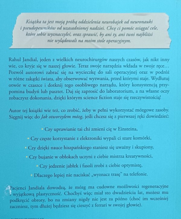Rahul Jandial Jak otworzyłem mózg: lekcje życia od neurochirurga