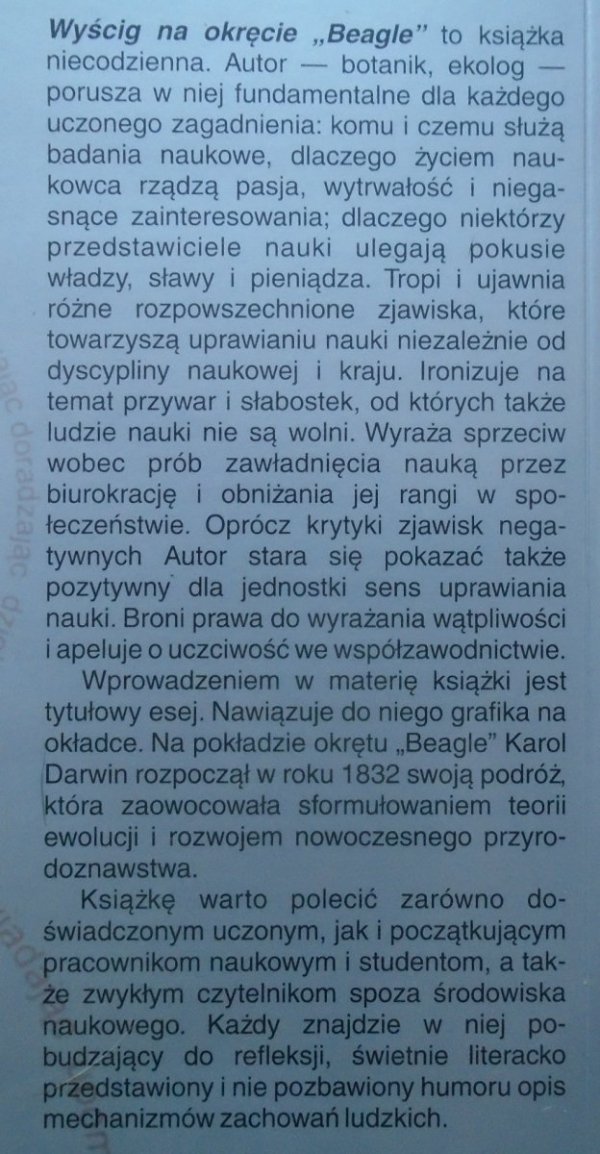 Janusz Bogdan Faliński • Wyścig na okręcie 'Beagle'. Eseje o nauce i uczonych