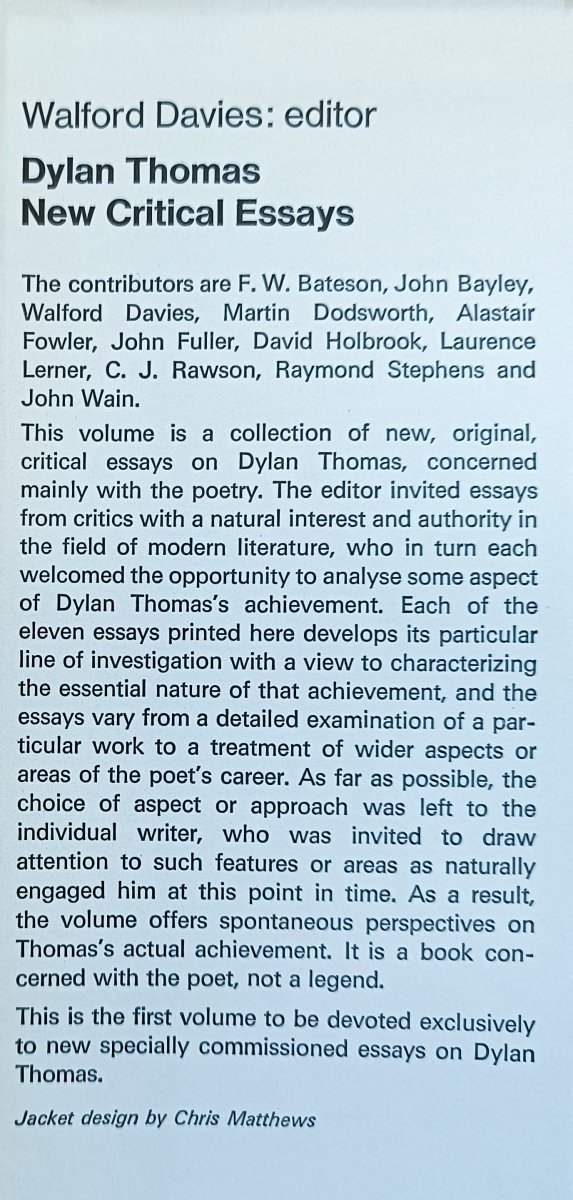 Dylan Thomas: New Critical Essays
