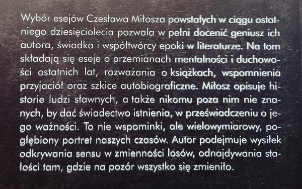 Czesław Miłosz O podróżach w czasie