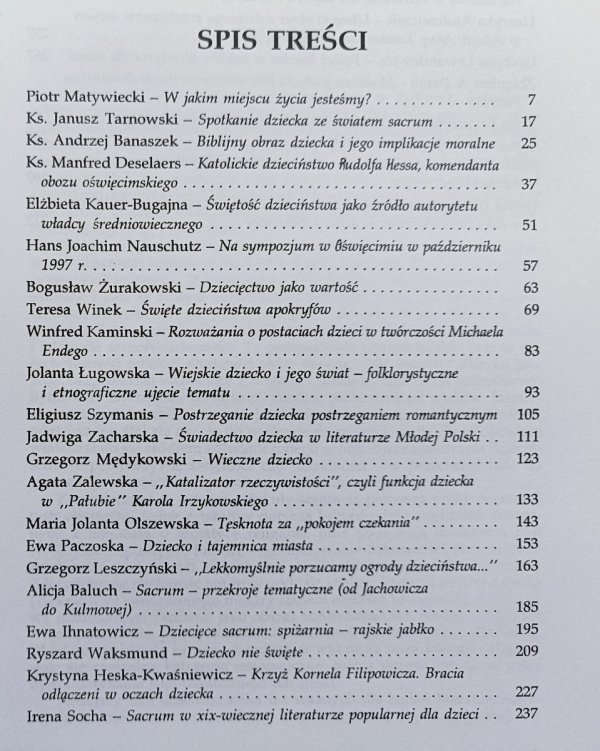 Dzieciństwo i sacrum. Studia i szkice literackie