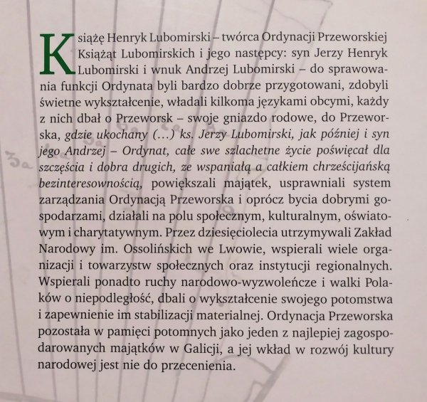 Małgorzata Wołoszyn Historia Ordynacji Przeworskiej Książąt Lubomirskich