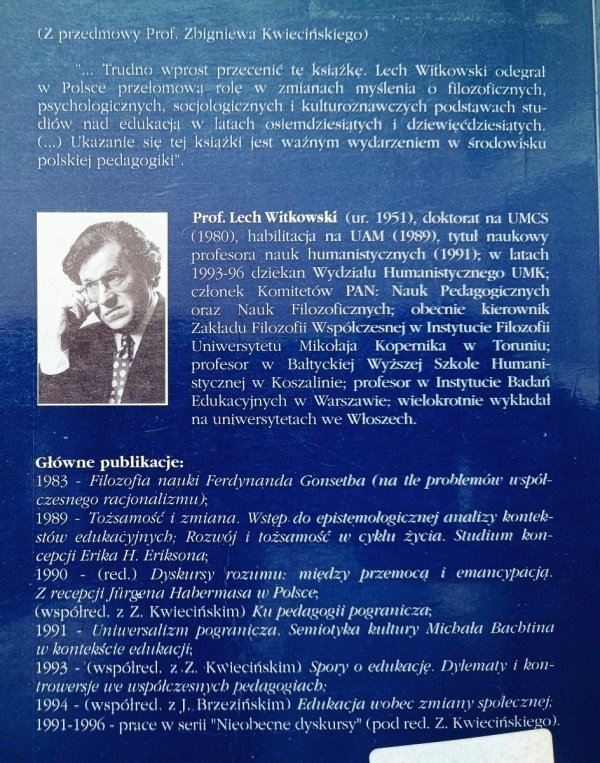 Lech Witkowski Edukacja wobec sporów o ponowoczesność