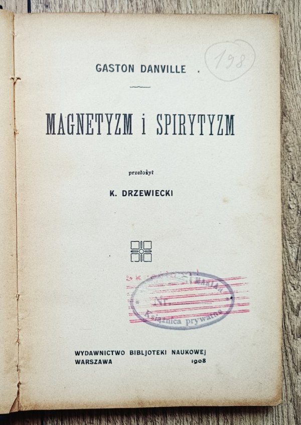 Gaston Danville Magnetyzm i spirytyzm
