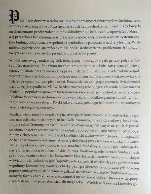 Symboliczne i realne podstawy tożsamości społecznej w średniowieczu