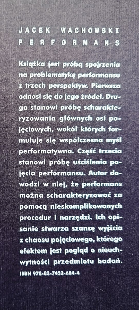Jacek Wachowski Performans