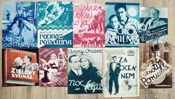 Programy filmowe - zestaw 10 przedwojennych programów