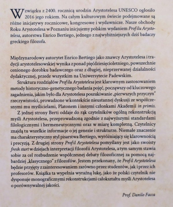 Enrico Berti Profil Arystotelesa