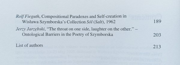Wisława Szymborska: A Stockholm Conference May 23-24, 2003