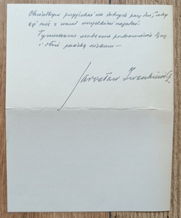 Odręczny list Jarosława Iwaszkiewicza do Zygmunta Grenia