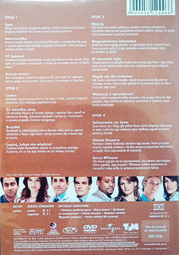 Dr House sezon czwarty DVD