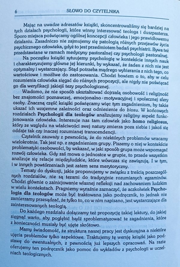 red. Józef Makselon Psychologia dla teologów