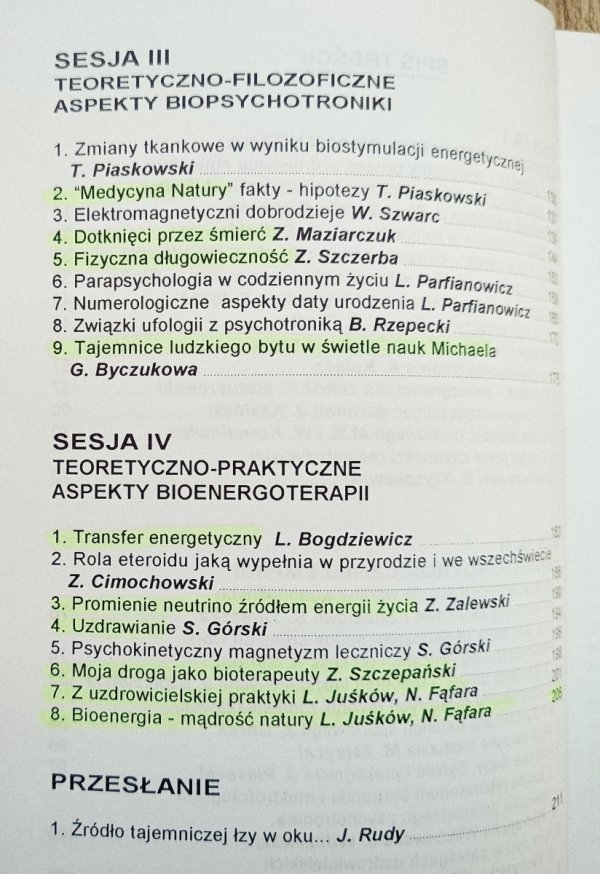 Materiały z konferencji parapsychologów ' 94