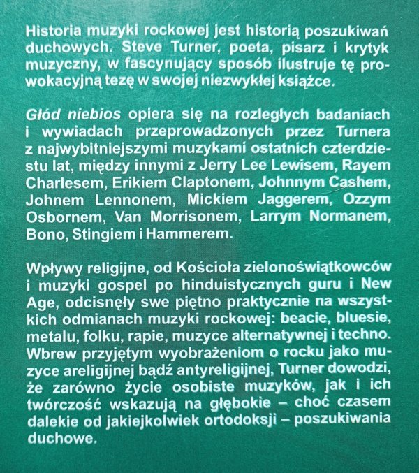 Steve Turner Głód niebios. Rock'n'roll w poszukiwaniu zbawienia