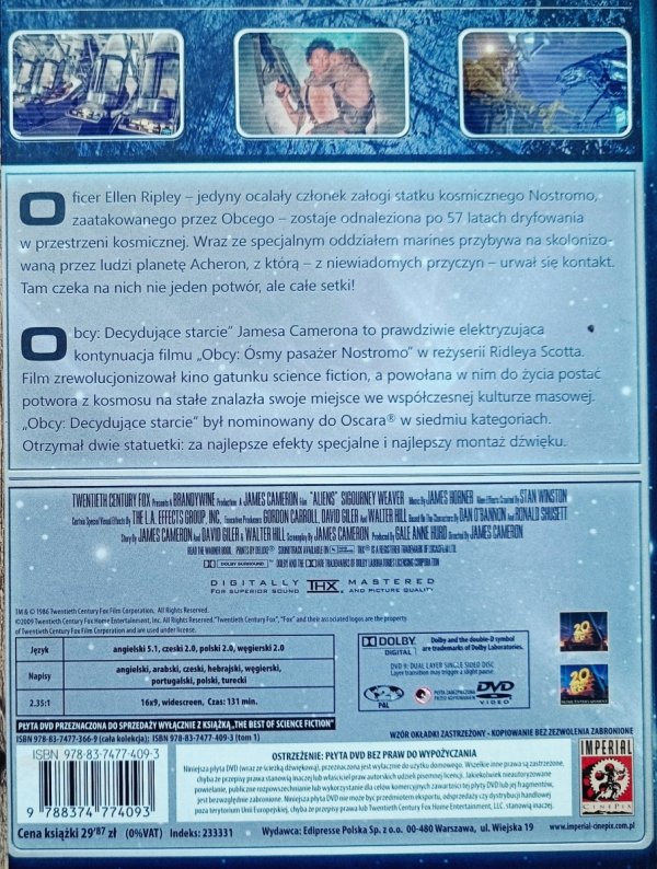 James Cameron Obcy - decydujące starcie DVD