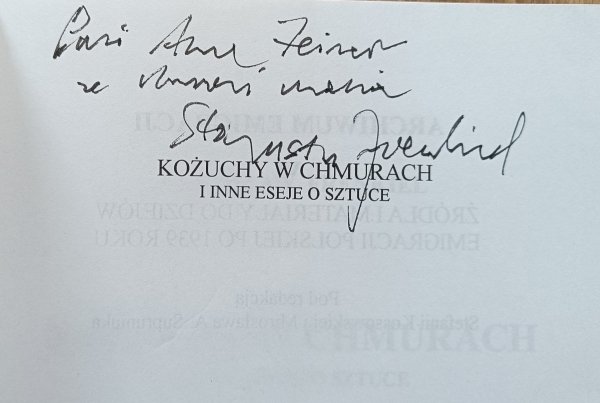 Stanisław Frenkiel Kożuchy w chmurach i inne eseje o sztuce / dedykacja autorska