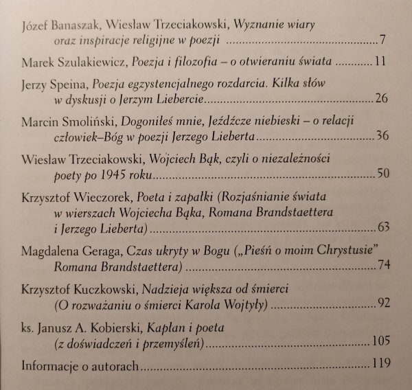 Wybory i konsekwencje • Religijne inspiracje Lieberta, Bąka, Brandstaettera i Wojtyły