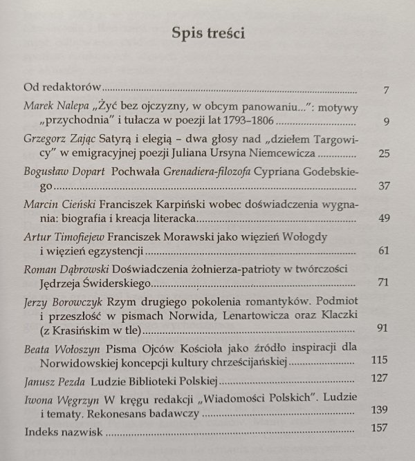 Emigranci, wygnańcy, wychodźcy. Oświecenie i romantyzm - kolokwia krakowskie