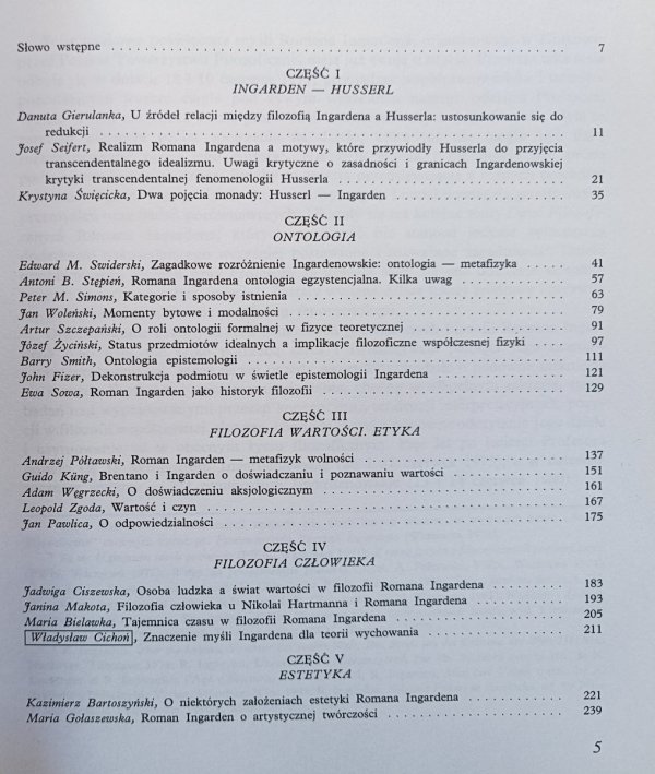 W kręgu filozofii Romana Ingardena