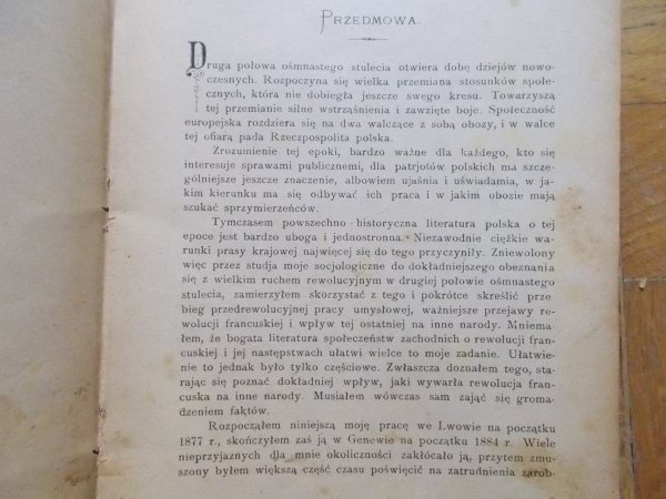 Bolesław Limanowski • Historia ruchu społecznego w drugiej połowie XVIII stulecia [1888]