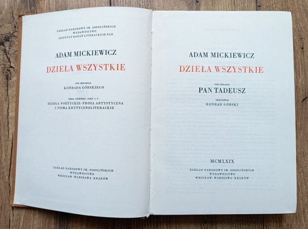 opr. Konrad Górski Adam Mickiewicz. Dzieła wszystkie 4: Pan Tadeusz