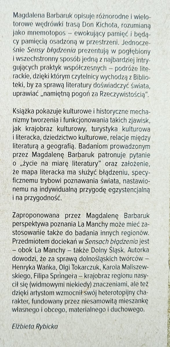 Magdalena Barbaruk Sensy błądzenia. La Mancha i jej peryferie