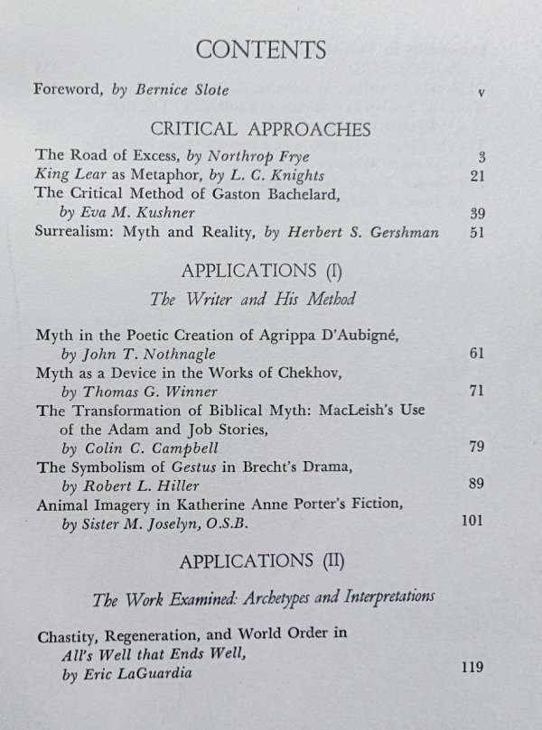 Myth and Symbol. Critical Approaches and Applications