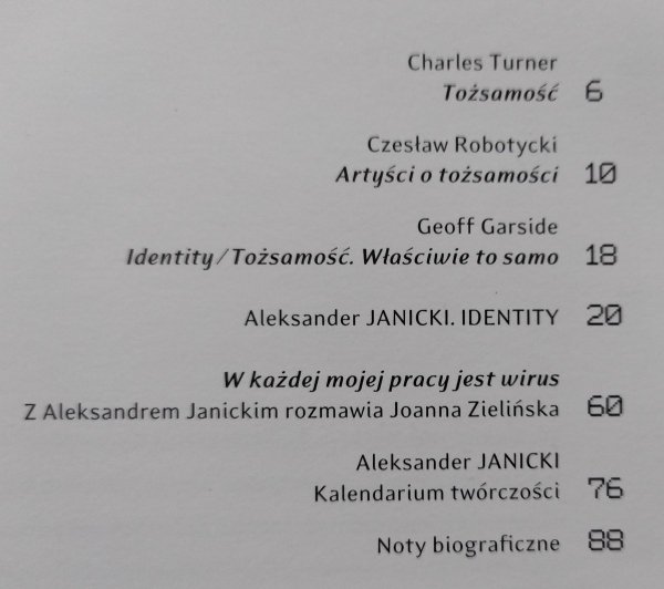 Aleksander Janicki Identity. Katalog wystawy