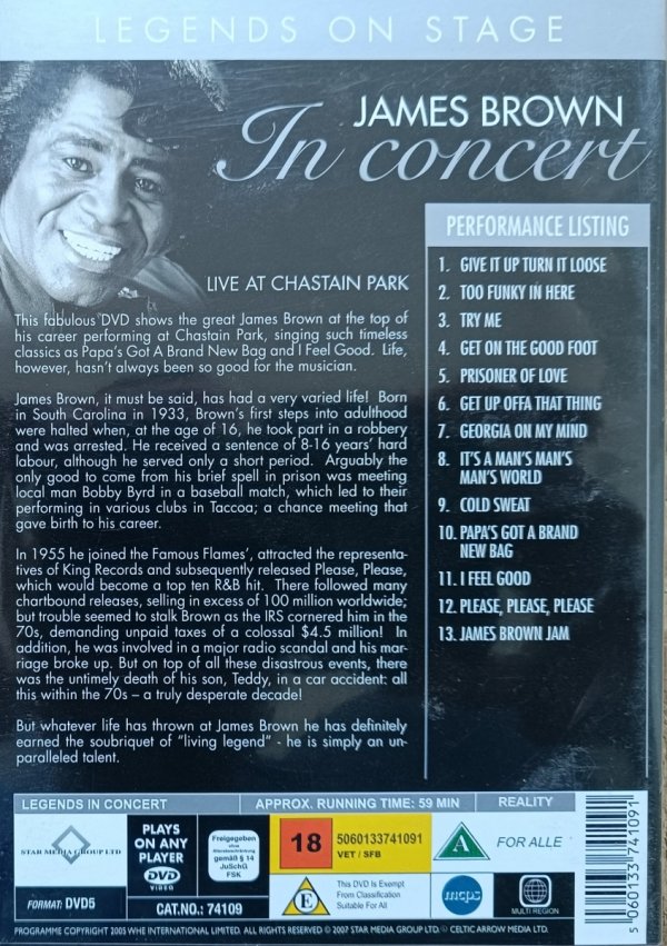 James Brown In Concert. Live at Chastain Park DVD