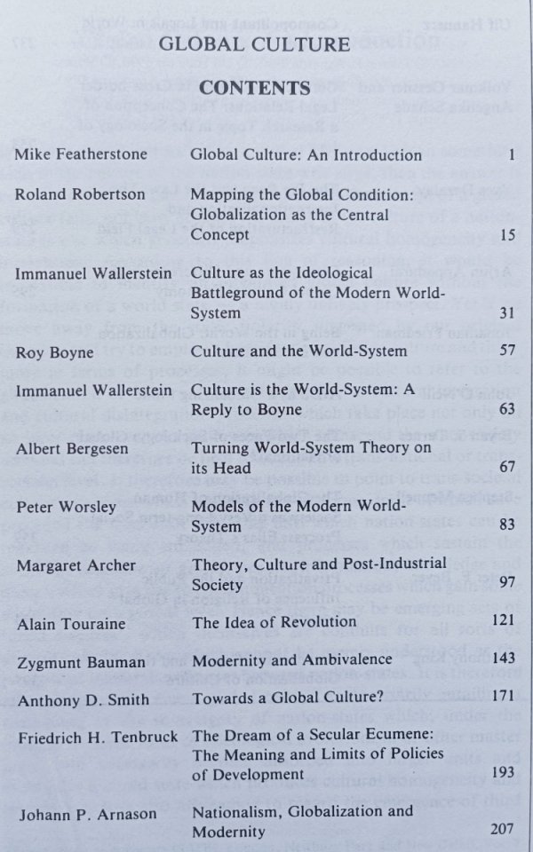 Global Culture. Nationalism, Globalization and Modernity