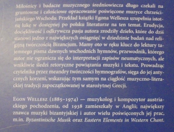 Egon Wellesz Historia muzyki i hymnografii bizantyjskiej