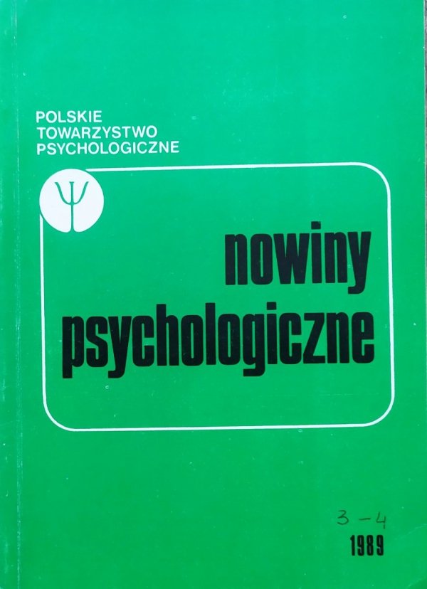 Nowiny psychologiczne 3-4/1989