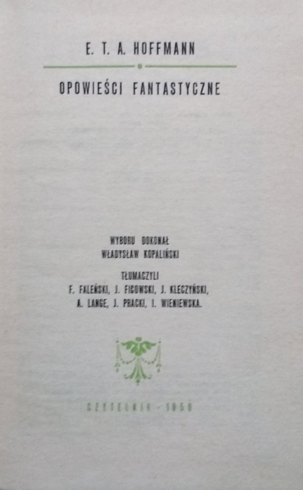 E.T.A. Hoffmann Opowieści fantastyczne