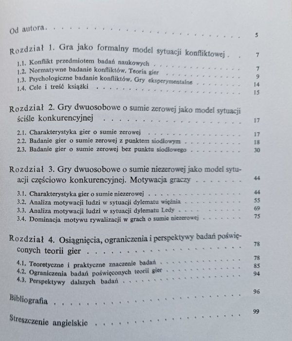 Józef Kozielecki Konflikt, teoria gier i psychologia