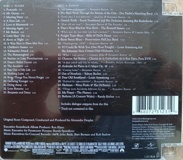 Alexandre Desplat The Curious Case of Benjamin Button 2CD